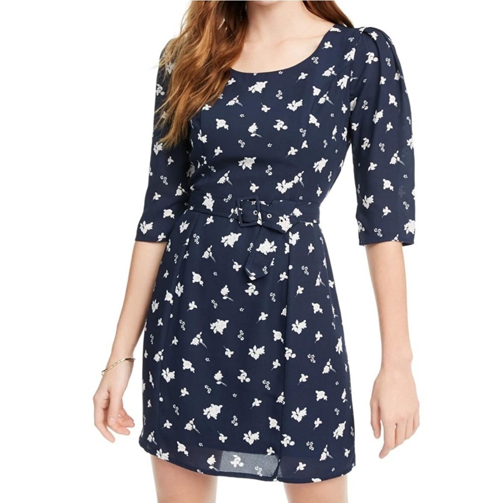 Trixxi navy dress with pattern (without belt)